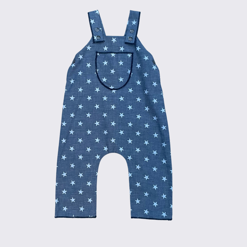 Wolfie Overall-Chambray Star unisex overall SZ 2